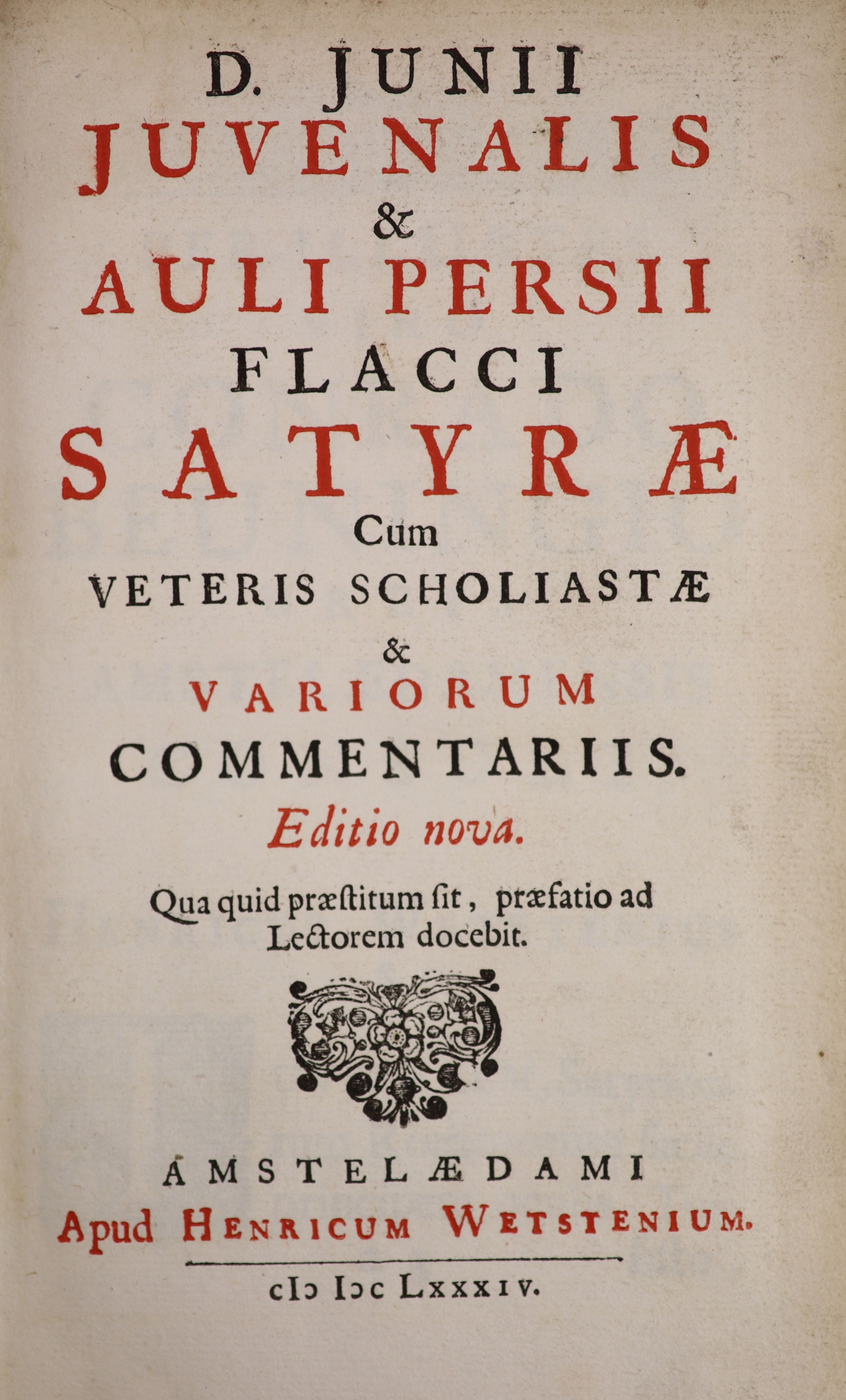 Juvenalis, Decimum Iunius - D.Junii Jevenalis and Auli Persi Flacci Satyrae Cum Veteris Scholastae...,